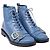 Stivaletti stringati Tod's in pelle blu - vista 3