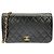 Borsa a tracolla Chanel 03568 in pelle nera Nero