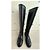 Botas altas Chanel de cuero negro con logo CC - vista 3