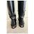 Botas altas Chanel de cuero negro con logo CC - vista 5