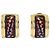 Hermès Hermes Vintage Mezza Luna Clip-On Smalto Stampato e Metallo D'oro
