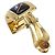 Hermès Hermes Vintage Mezza Luna Clip-On Smalto Stampato e Metallo D'oro - vista 3