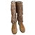 Gianmarco Lorenzi Botas altas de ante beige con flecos y tachuelas