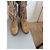 Gianmarco Lorenzi Botas altas de ante beige con flecos y tachuelas - vista 3