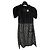 Chanel Vestido negro con mangas abullonadas y falda texturizada Multicolor