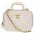 Borsa a tracolla Chanel Vanity Case Matelassé con catena Bianco