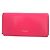 Cartera larga bi-fold de piel rosa Yves Saint Laurent