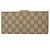 Cartera larga bi-fold Gucci GG Supreme de cuero gris Castaño - vista 3