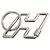 Hermès Portachiavi Hermes H-Two Speed Metal Silver Charm Argento