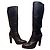 Botas altas de piel negra Prada Talla 40 Negro