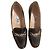 Céline Mocassini vintage in pelle nera con catena dorata Nero