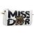 Borsa a tracolla Christian Dior Miss Dior in pelle Bianco Oro Auth ka6568SAM