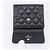Portafoglio Compatto CHANEL Matelasse in Pelle Caviar Nero Argento CC Auth 207781V - vista 14
