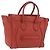 Céline CELINE Luggage Mini Shopper Hand Bag Leather Red Gold Tone Auth LN095V Rosso