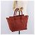 Céline CELINE Luggage Mini Shopper Hand Bag Leather Red Gold Tone Auth LN095V Rosso - vista 26