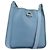 Hermès Bolsa de Ombro HERMES Vespa PM Couro Courchevel Azul Claro Prata Auth 208764A