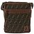 Bolso de hombro FENDI Zucca Canvas Negro Marrón 7VA152 Auth BA15976A Castaño - vista 2