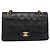 Borsa a tracolla CHANEL Chain Matelasse 25 in pelle d'agnello nera e oro CC Auth 209270V Nero D'oro - vista 2
