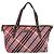 Bolso Tote BURBERRY Nova Check Blue Label Canvas Rojo Plata Auth ka6619 Roja - vista 2