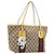 Borsa Tote GUCCI GG Canvas Web Sherry Line Beige Gold 211971 Auth 208769V D'oro