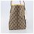 Borsa Tote GUCCI GG Canvas Web Sherry Line Beige Gold 211971 Auth 208769V D'oro - vista 5