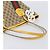 Borsa Tote GUCCI GG Canvas Web Sherry Line Beige Gold 211971 Auth 208769V D'oro - vista 7