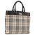 Borsa a mano BURBERRY Nova Check Canvas Beige Silver Auth 208144 Argento