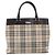 Borsa a mano BURBERRY Nova Check Canvas Beige Silver Auth 208144 Argento - vista 2