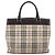 Borsa a mano BURBERRY Nova Check Canvas Beige Silver Auth 208144 Argento - vista 3