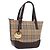 Borsa a mano BURBERRY Nova Check Canvas Beige Gold Auth 207846A D'oro
