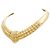 Autre Marque Plastron-Halskette, gestepptes Motiv, Gelbgold. - Ansicht 3