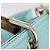Borsa a mano GUCCI Bamboo in pelle 2way azzurro e oro 323660 Auth LN229A D'oro Blu chiaro - vista 30