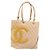 Borsa Tote CHANEL Linea Cambon in pelle beige e argento CC Auth ki6919SAM