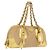 PRADA Kettenhandtasche aus Raffia Beige Goldfarben BL0352 Auth am12833M
