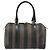 Pequin Sac à main FENDI Pecan Canvas PVC Noir Marron Auth ep16390 - vue 3