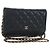 Portafoglio a Spalla CHANEL Matelasse con Catena in Pelle Caviar Nero Oro CC Auth 200576SM