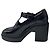 Robert Clergerie Oxford con tacco platform chunky in pelle lucida nera - vista 3
