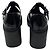 Robert Clergerie Oxford con tacco platform chunky in pelle lucida nera - vista 5