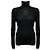 Chanel Rollkragenpullover aus geripptem Kaschmir- und Seidenstrick, langärmelig, schwarz