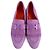 Hermès Royal Ziegenleder-Wildleder-Loafer 38 Violet Parm Lila
