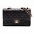 Timeless Chanel Vintage Classic Double Flap Medium Schultertasche aus gestepptem Lammleder Schwarz