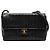 Borsa a tracolla Chanel Medium Vertical Quilted in pelle d'agnello nera con patta singola Nero