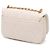 Borsa a tracolla Chanel Flap in pelle d'agnello lucida matelassé bianca con catena Bianco - vista 2