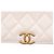 Borsa a tracolla Chanel Flap in pelle d'agnello lucida matelassé bianca con catena Bianco - vista 7