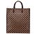 Borsa Tote Louis Vuitton Damier Ebene Sac Plat Marrone