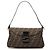 Fendi Zucca Canvas Schultertasche mit doppeltem Verschluss, braun