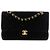 Borsa a tracolla Chanel Medium Classic Double Flap in velluto nero