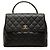 Borsa Chanel CC Quilted Caviar Kelly Top Handle Bag Nera Nero