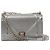 Borsa a tracolla con catena Christian Dior Diorama Cannage in pelle verniciata Silver Nero