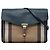 Borsa a tracolla Derby Macken Burberry Small in pelle blu e tela House Check